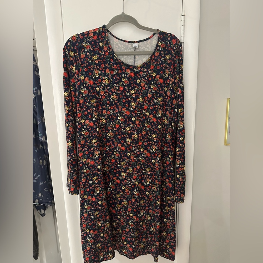 Old Navy Red Pink Bishop Sleeve Sundress